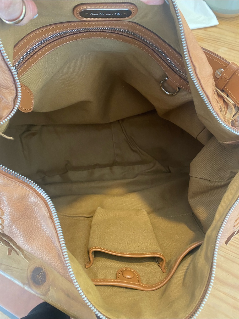 Authentic Ralph Lauren tan leather fringe shoulder bag - Picture 11 of 17